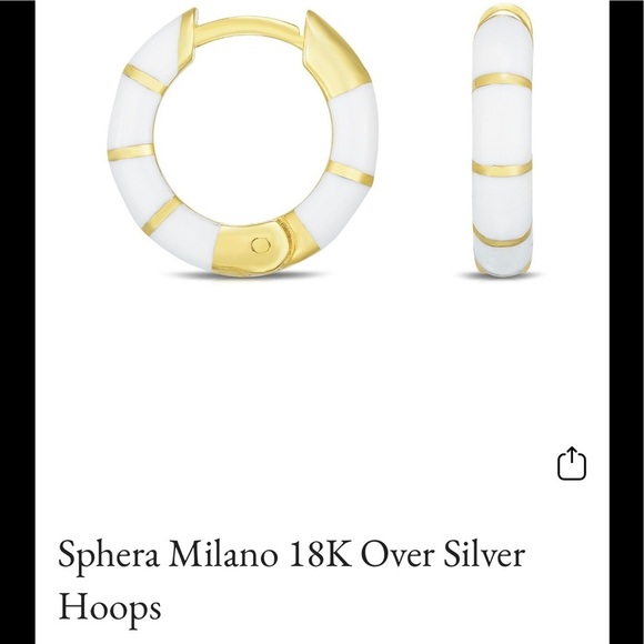 SALE Sphera Milano 18k Over Silver Hoops - Picture 1 of 3